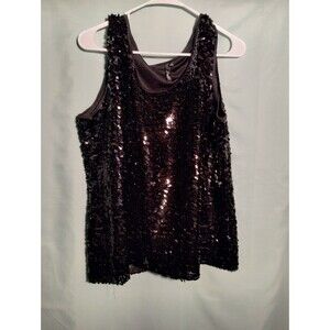 "Women's Black Sequin Sleeveless Tank Top – Perfect Party Wear"